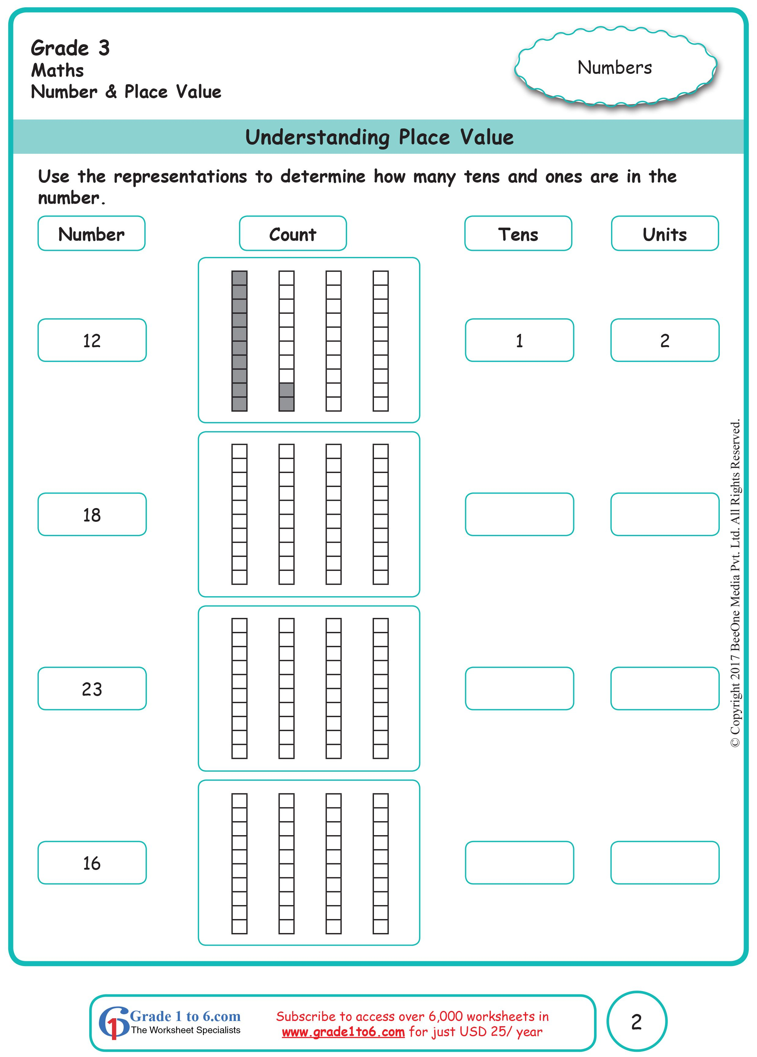 30 Place Value Worksheets For Grade 1 Math