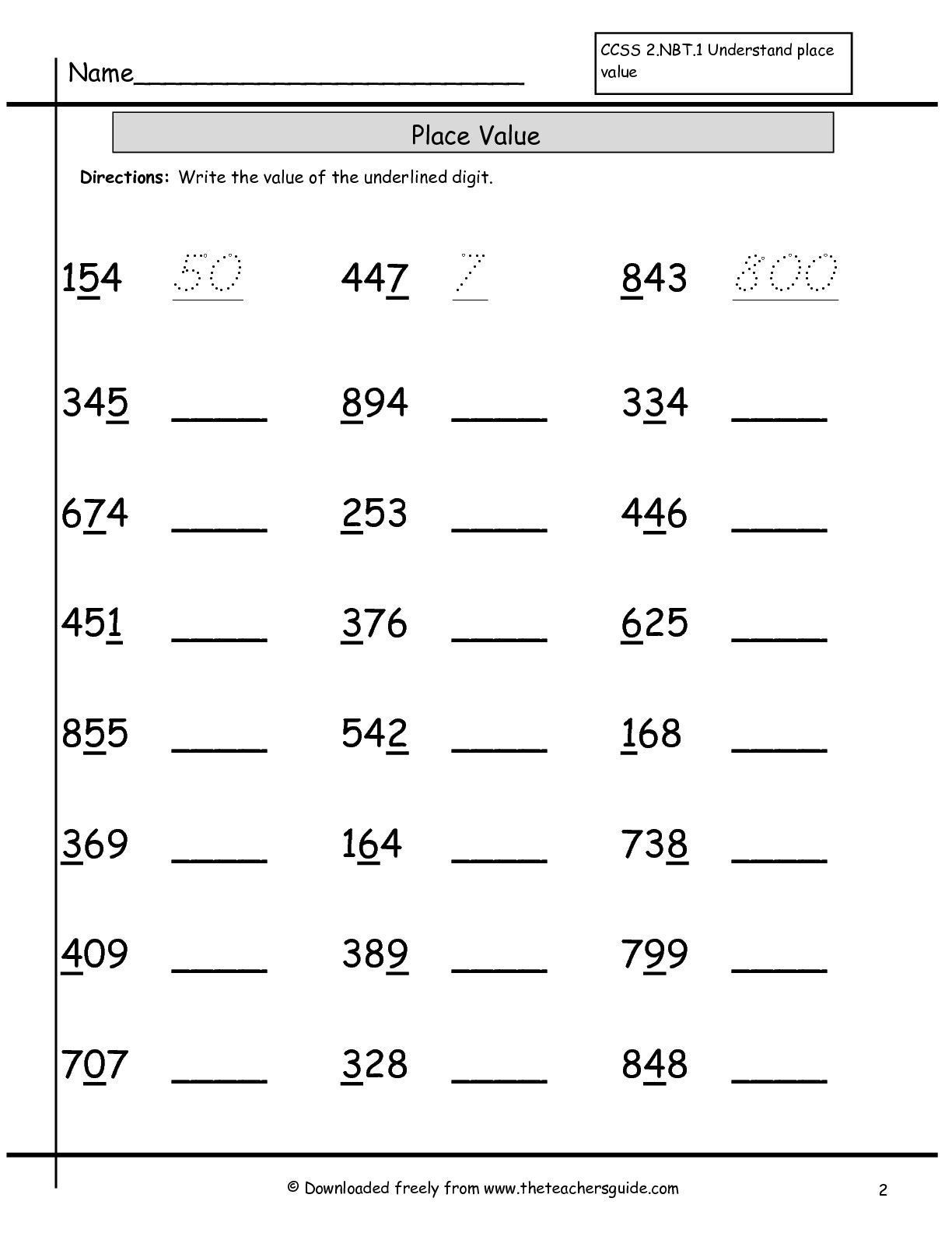 30 Place Value Worksheets For Grade 1 Math