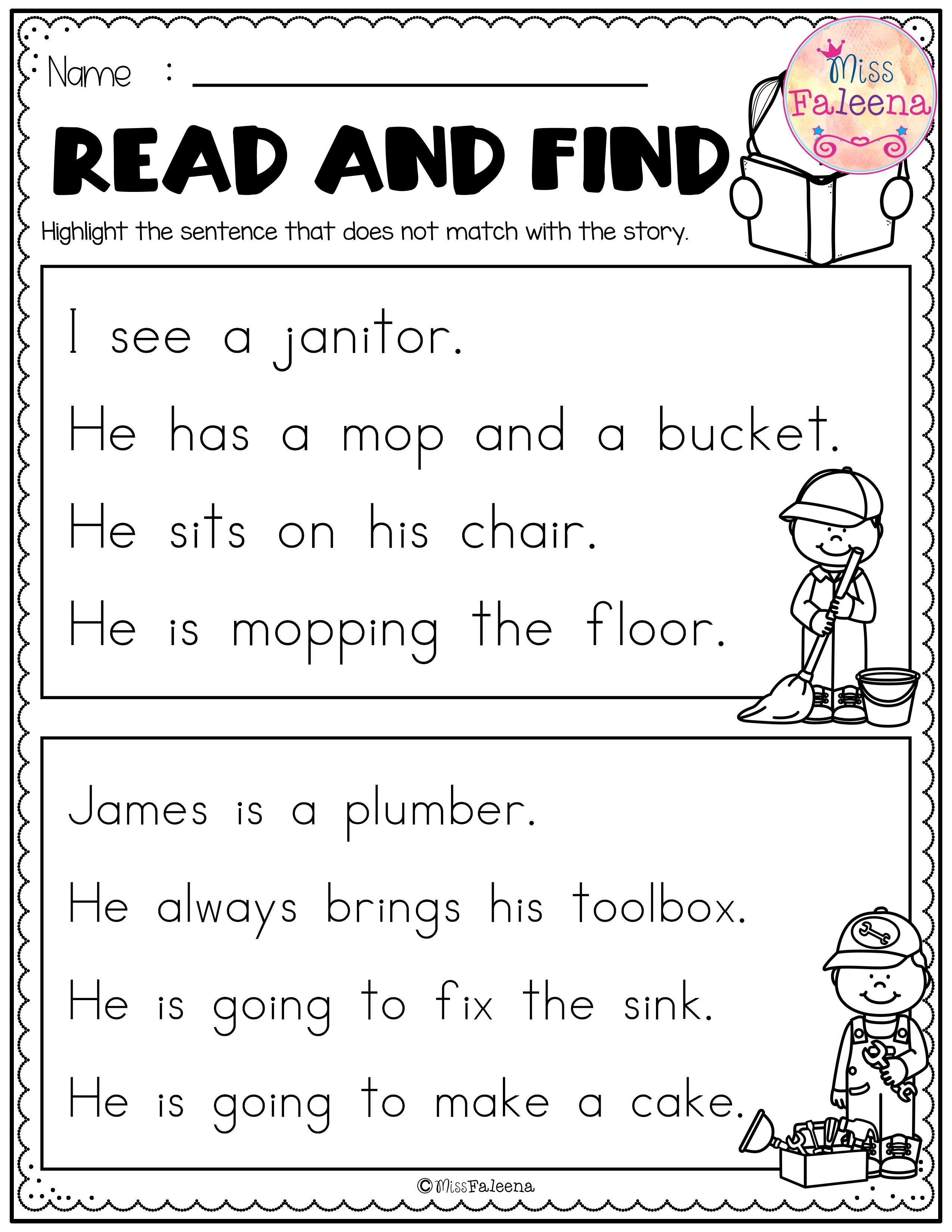 30 Printable Kindergarten Reading Worksheets