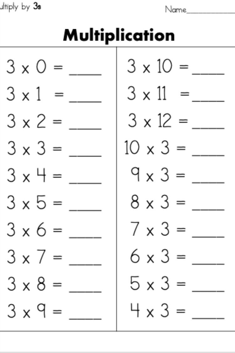 30 Printable Multiplication Worksheets 3Rd Grade