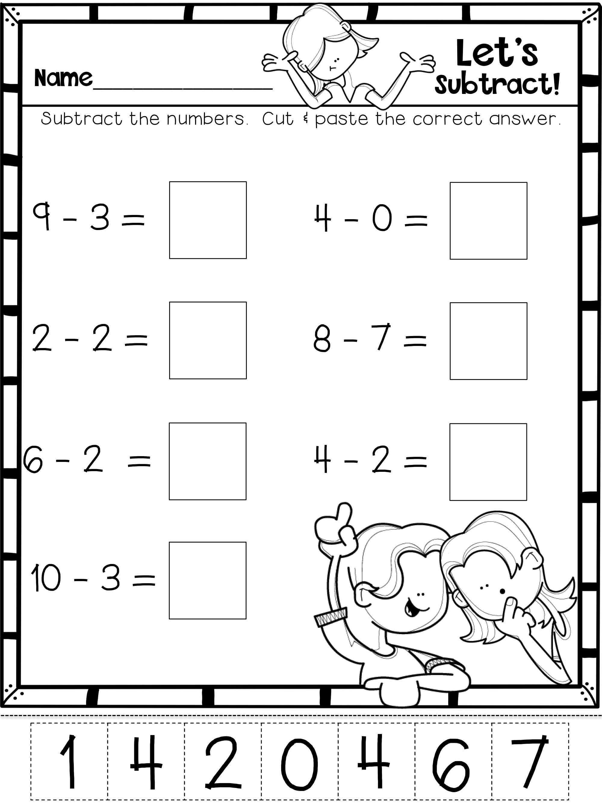 30 Subtraction Worksheets Kindergarten Free