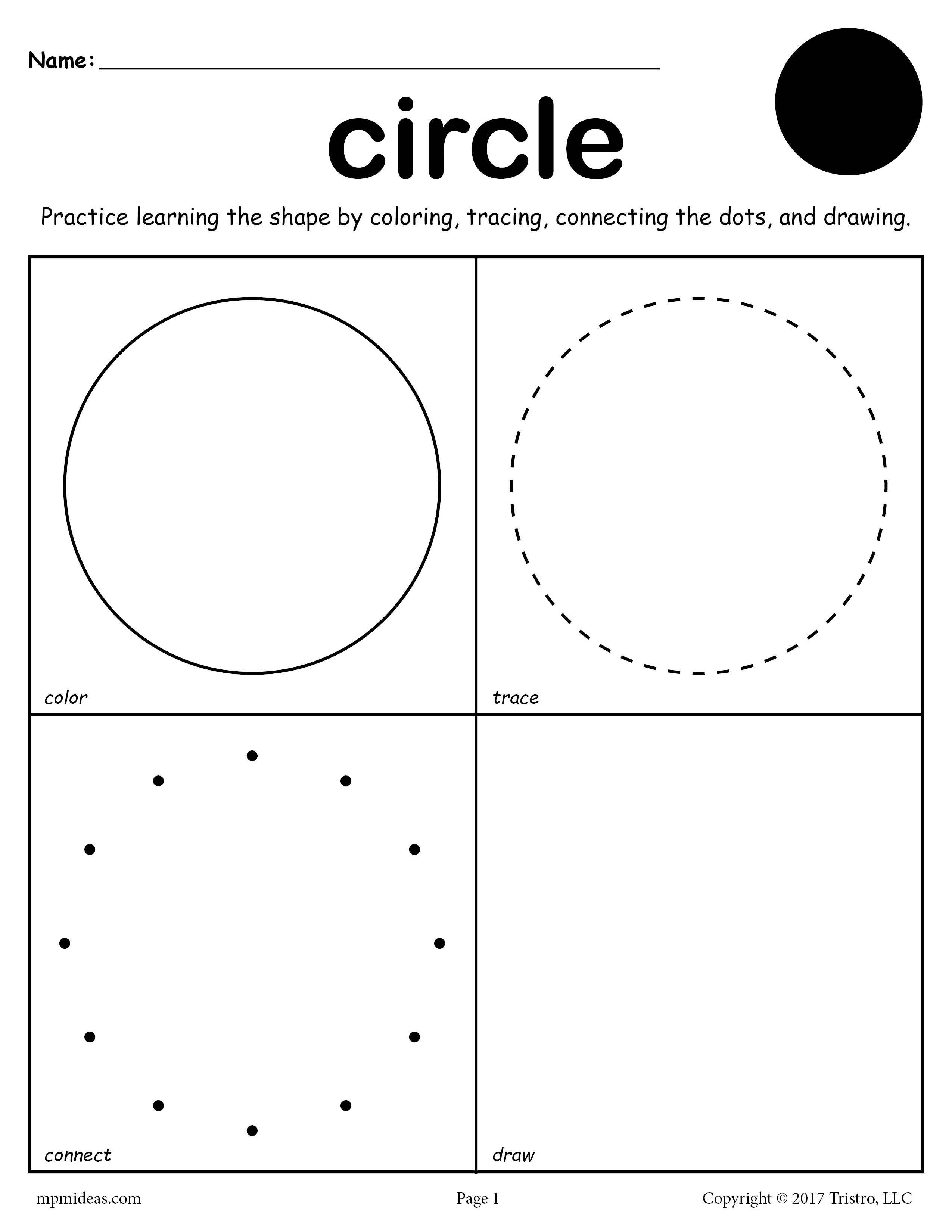 30 Worksheets For Preschool Kindergarten To Trace Shapes, Colors