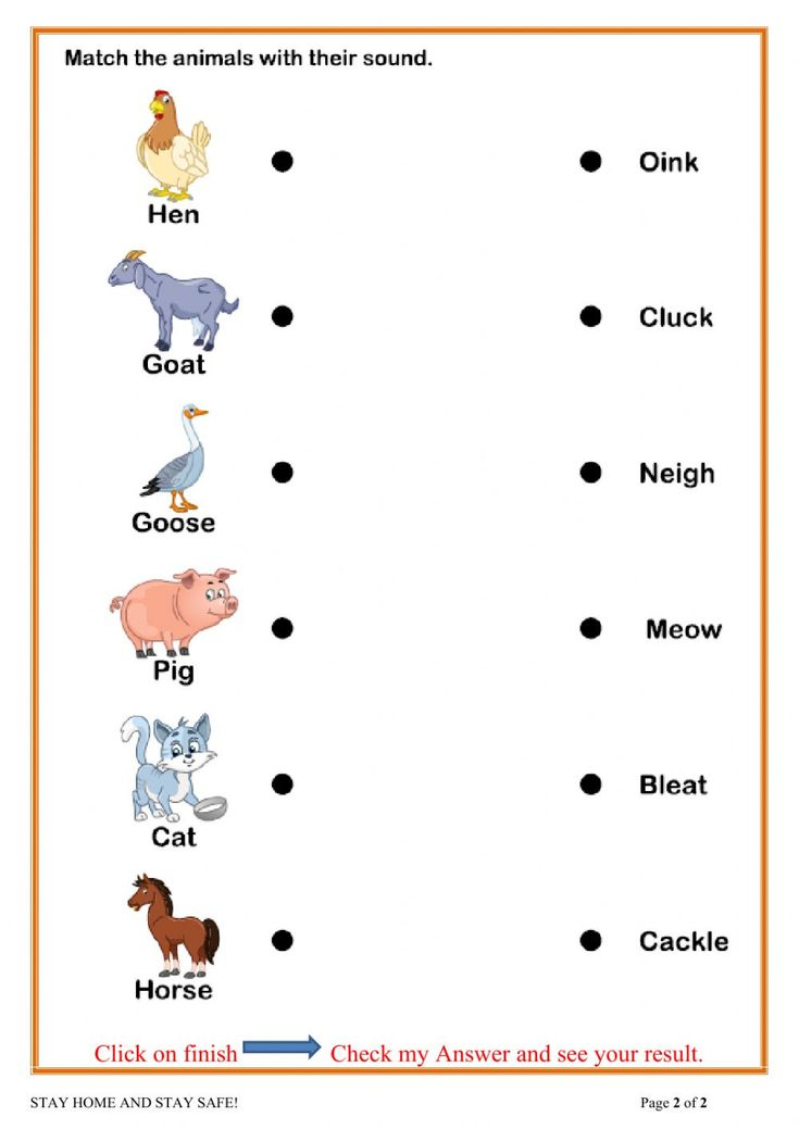 35 Animals And Their Sounds Worksheets Kindergarten