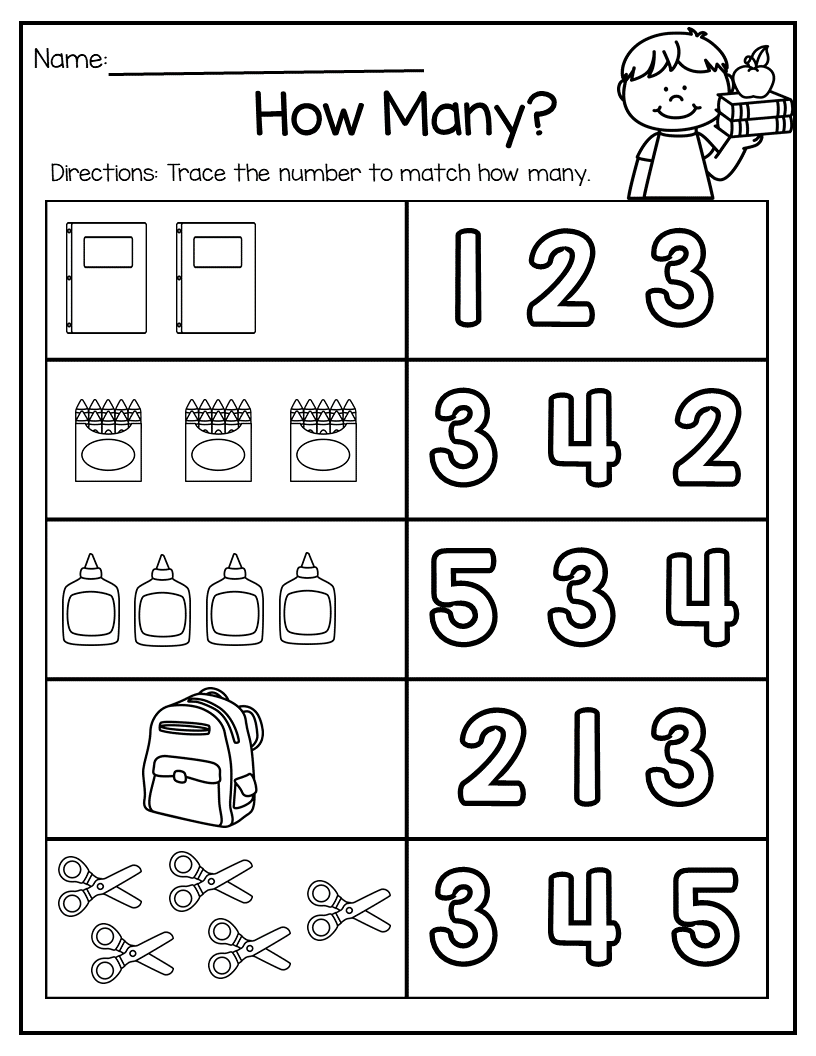 35 Back To School Math Worksheets For Preschool