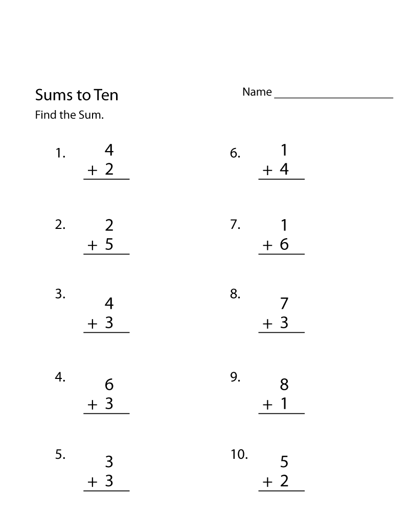 35 Easy Math Addition Worksheets