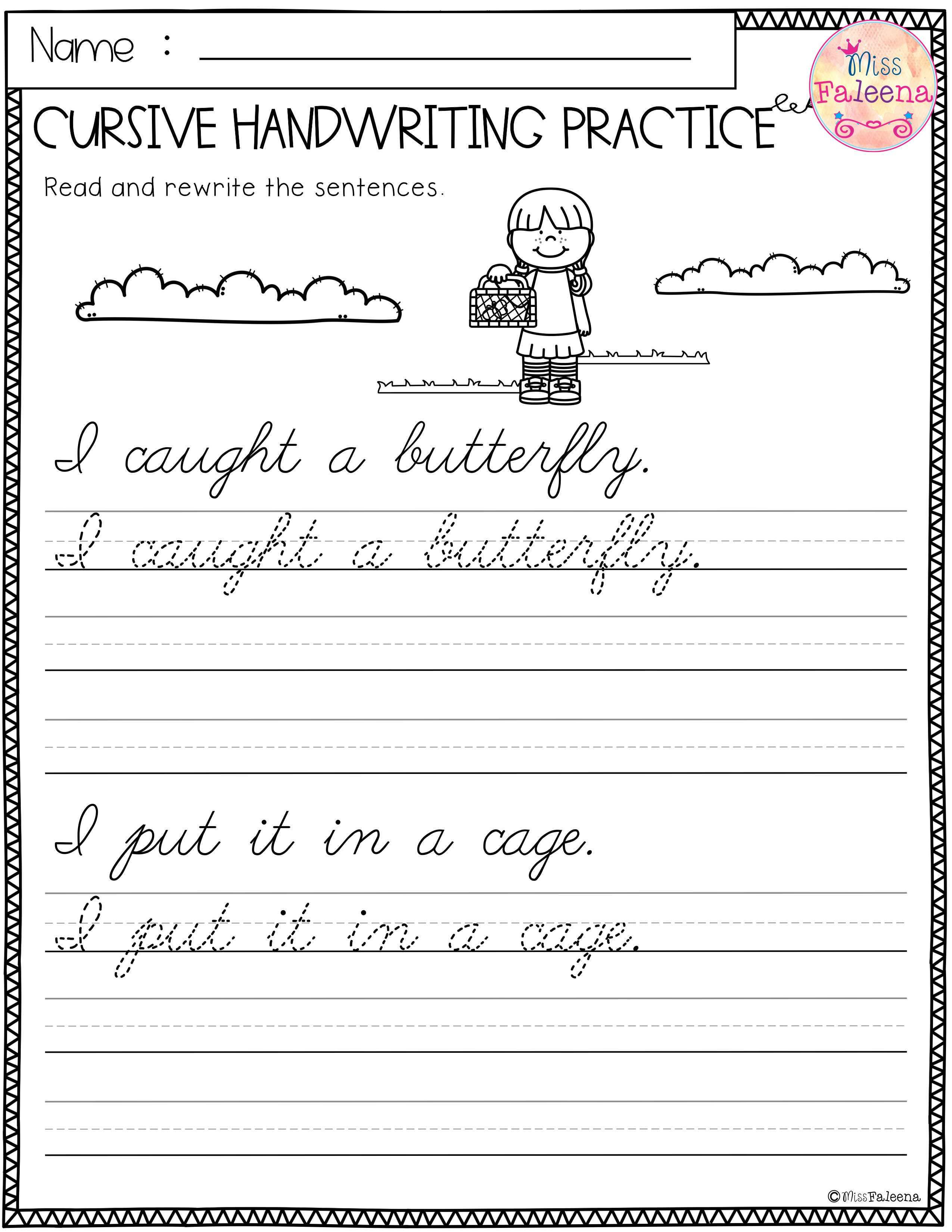 35 Handwriting Worksheets Free Printable 2Nd Grade