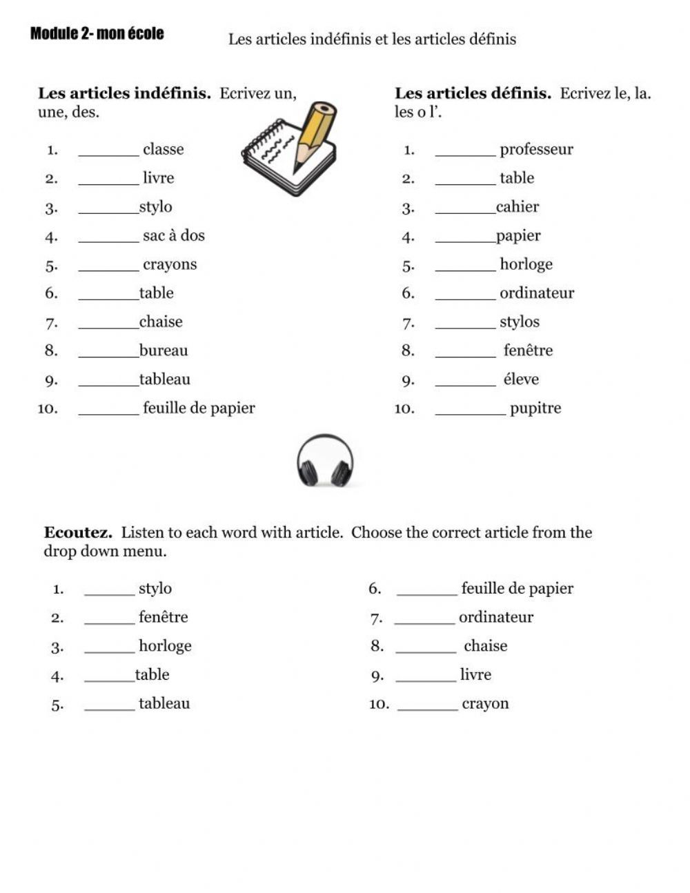 35 Kindergarten Worksheets In French