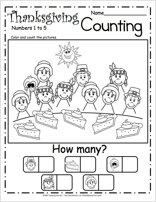 35 November Math Worksheets For Kindergarten