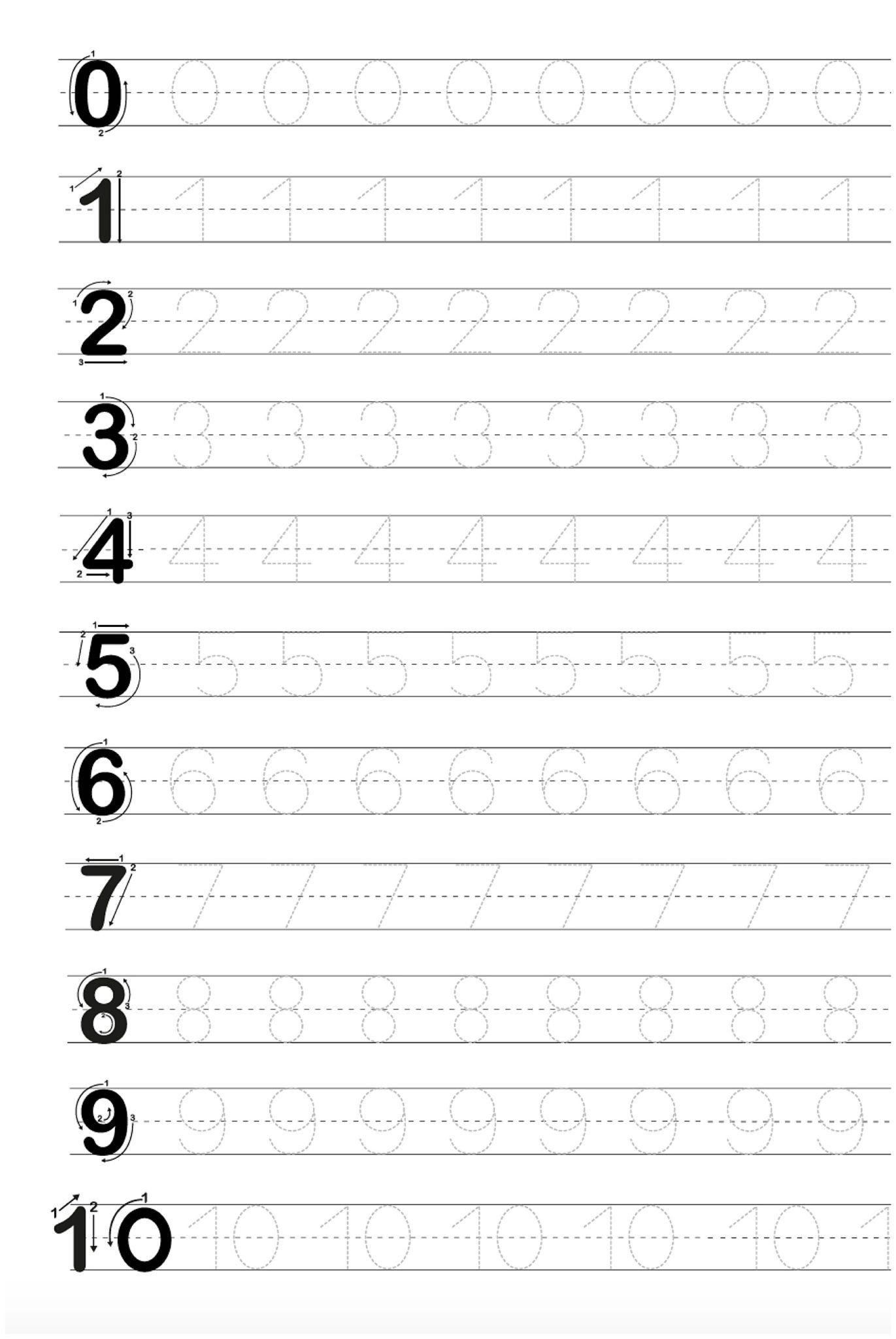 35 Number Tracing Worksheets For Kindergarten