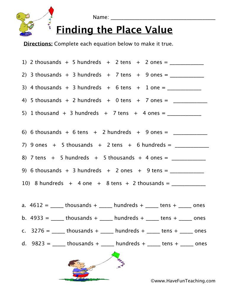 35 Place Value Worksheets For Grade 1 Math