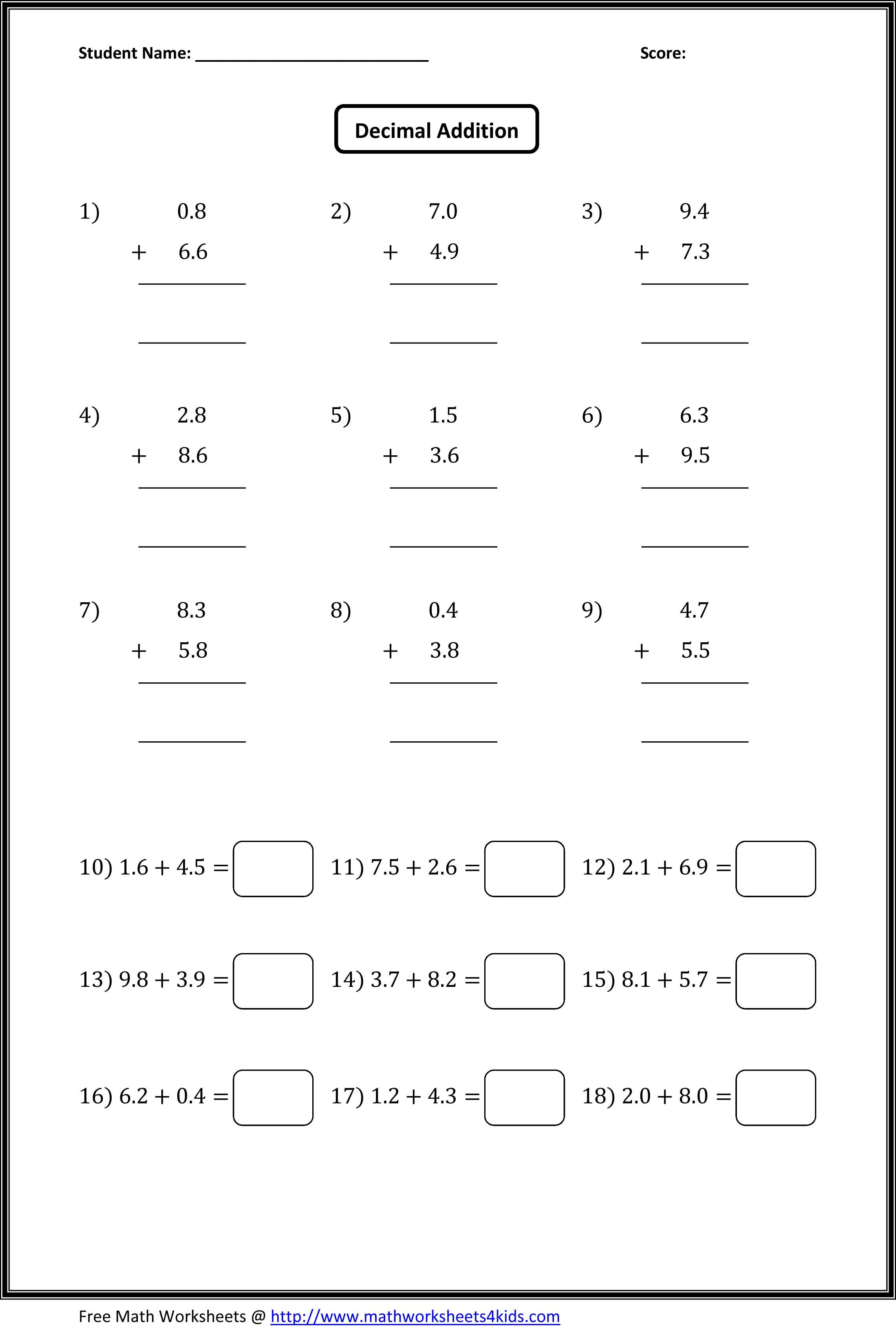 35 Year 3 Addition Worksheets