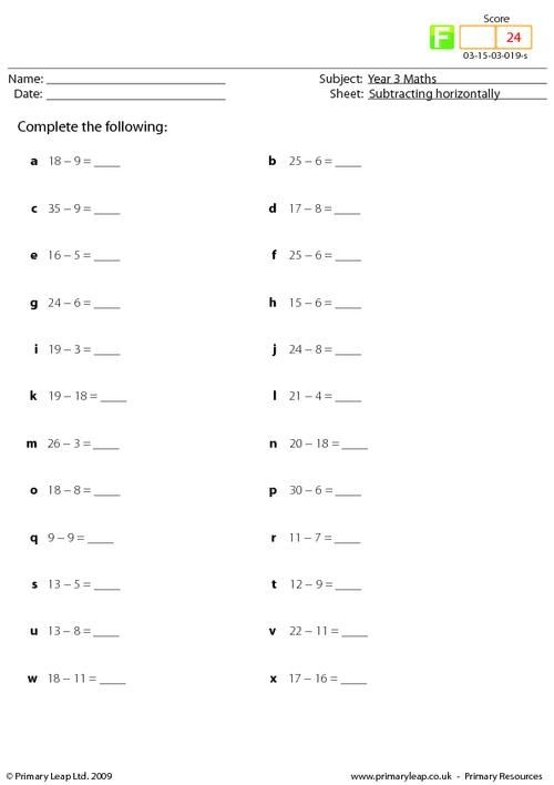 35 Year 3 Addition Worksheets