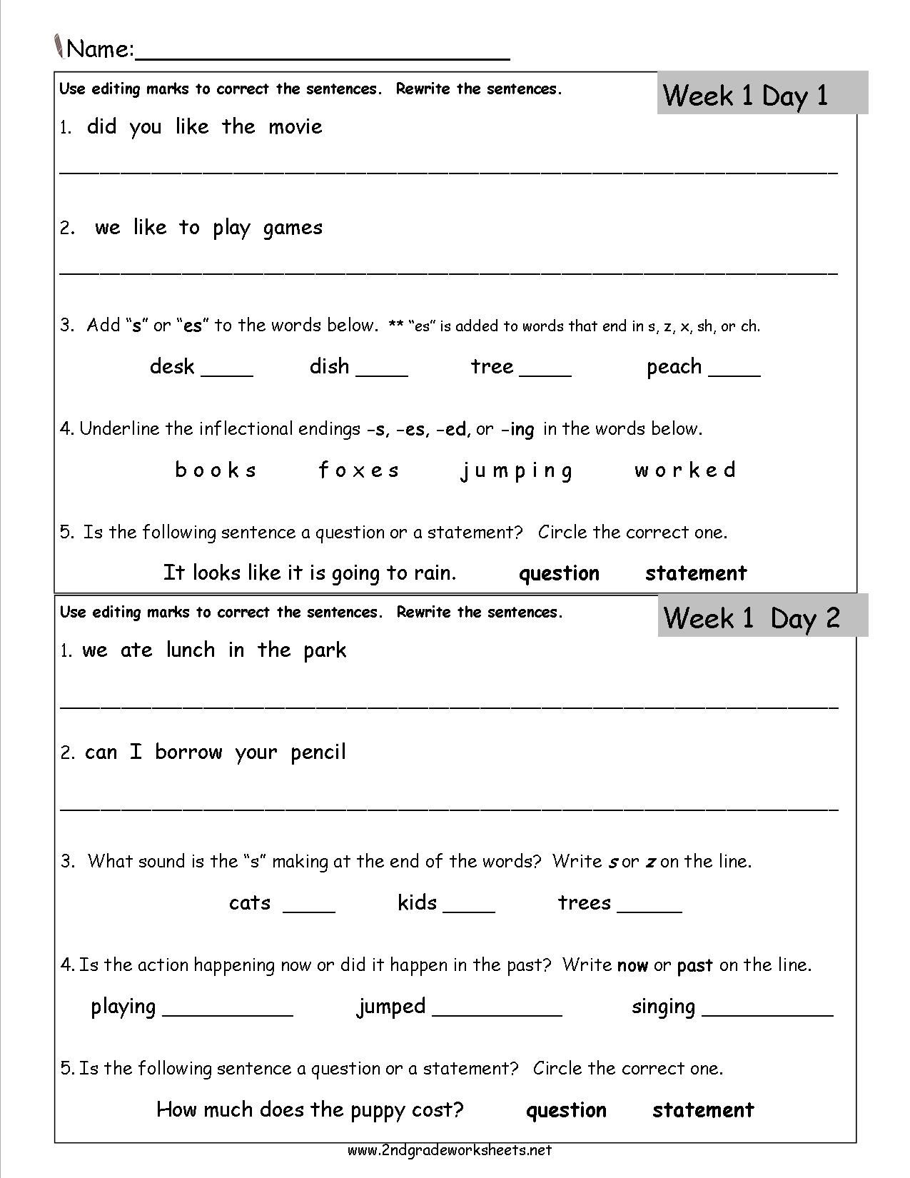 21 Handwriting Worksheets Free Printable 2Nd Grade