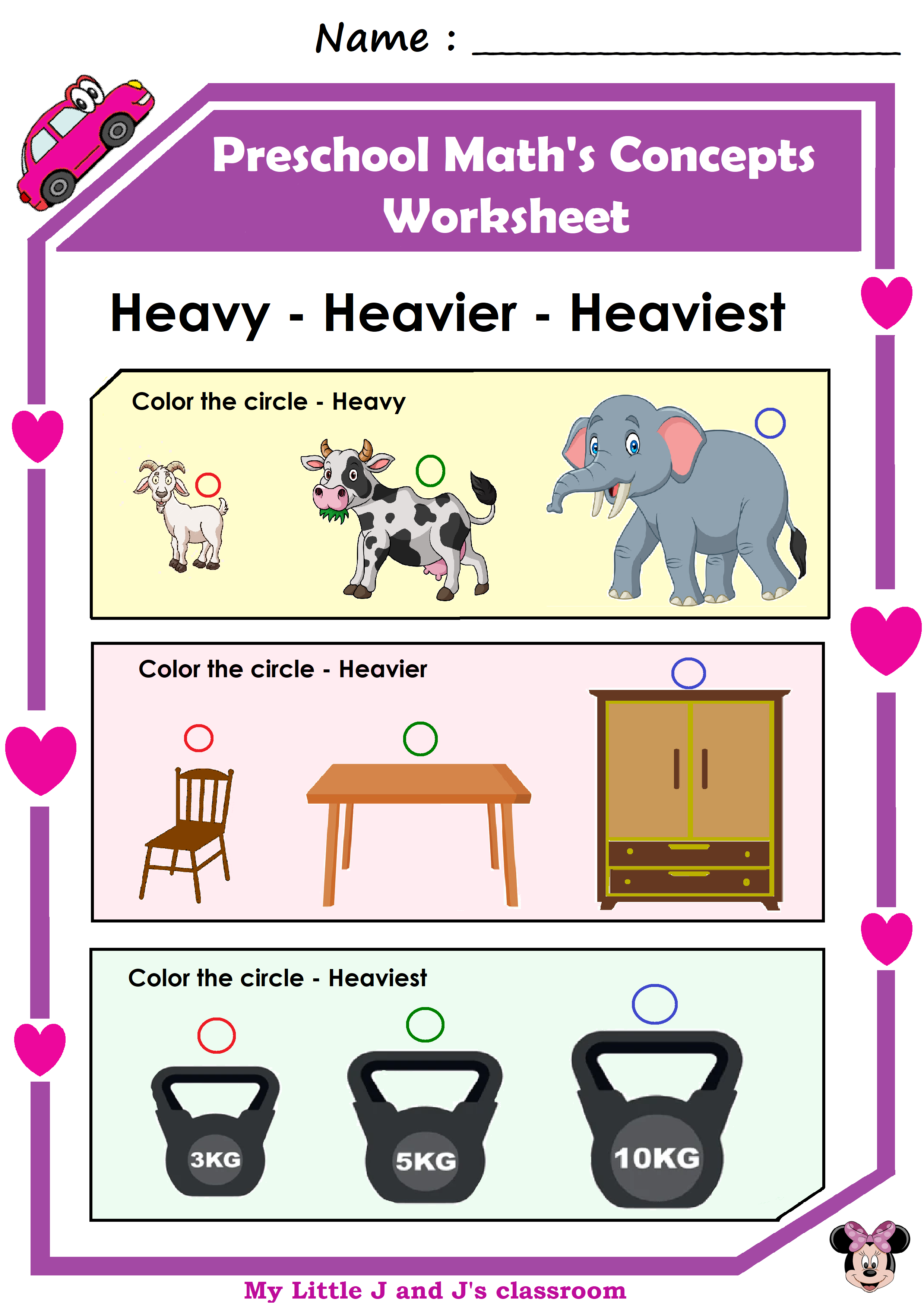 21 Heavy And Light Worksheets Kindergarten Printable