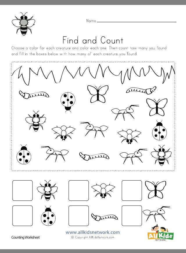 21 Insect Math Worksheets For Preschool