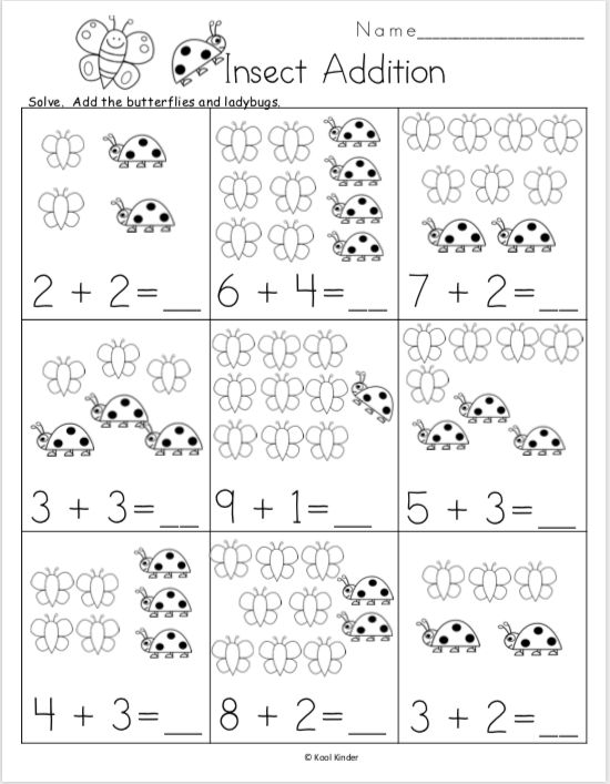 21 Insect Math Worksheets For Preschool