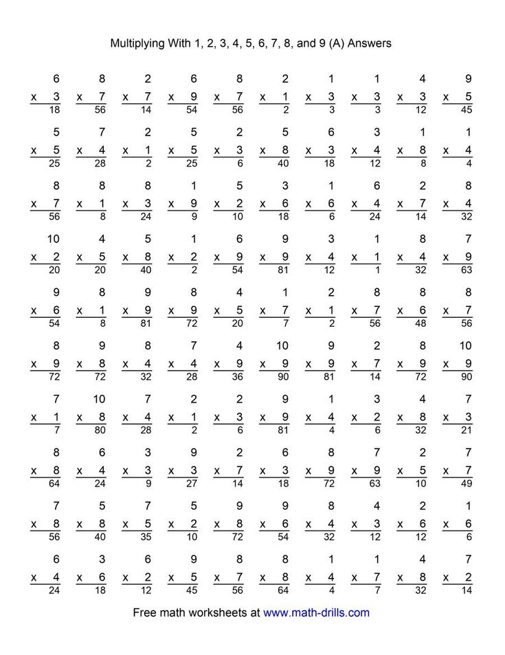 21 Multiplication Worksheets 6 To 9