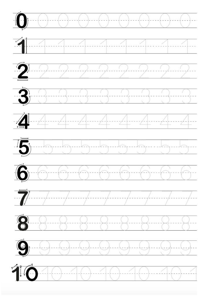 21 Number Tracing Worksheets For Kindergarten