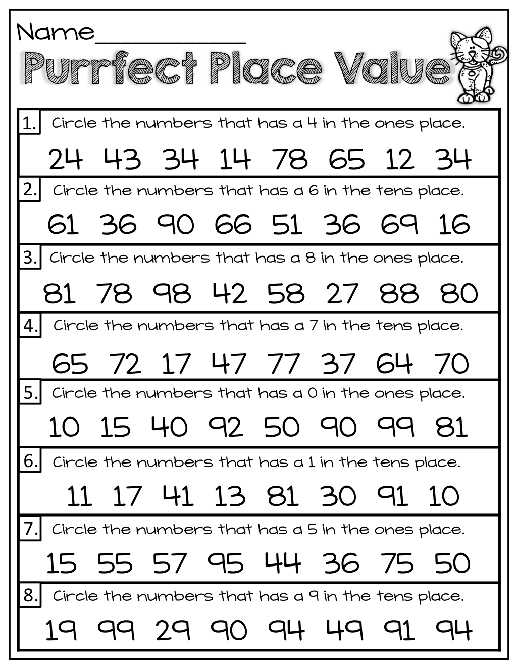 21 Place Value Worksheets For Grade 1 Math