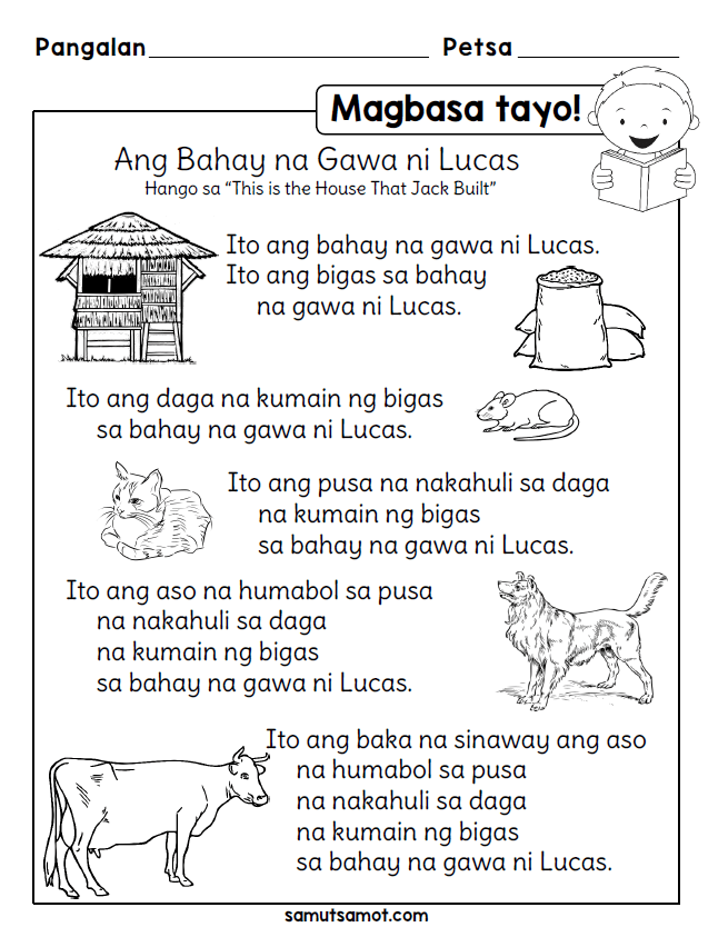 21 Reading Practice Worksheets Kindergarten Tagalog