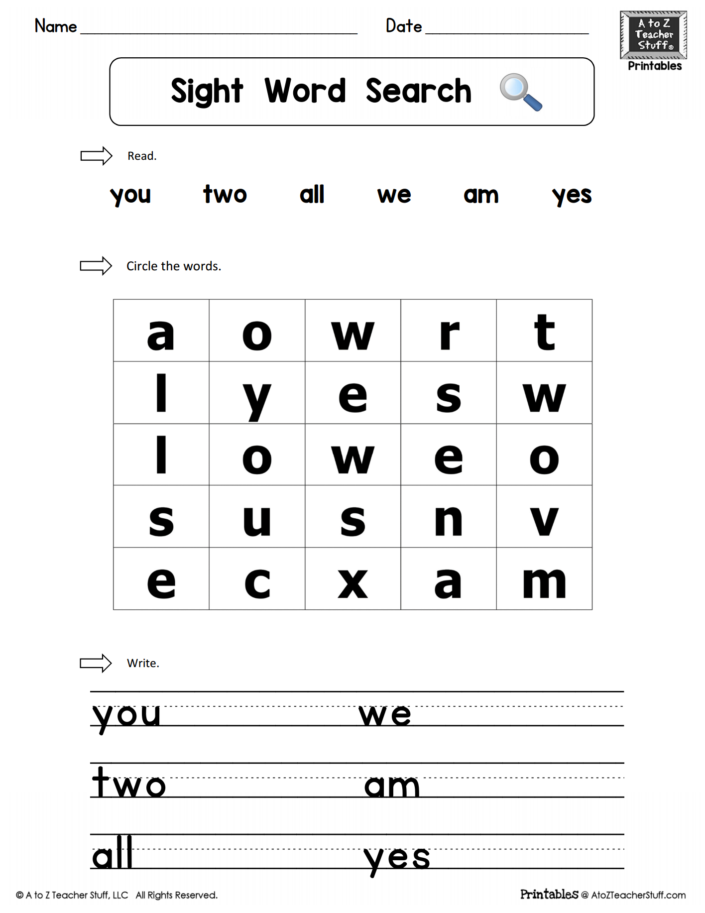 21 Word Search Worksheets For Kindergarten