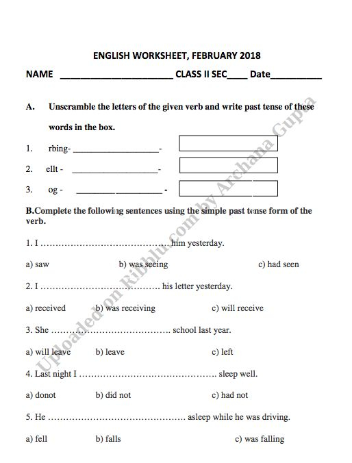 20 1St Grade Worksheets Cbse