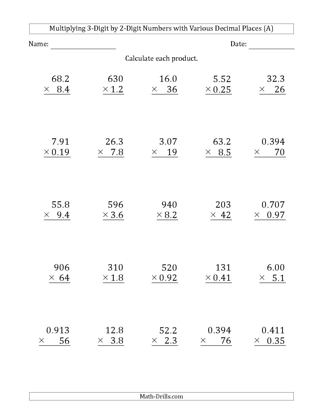 20 2 Digit Multiplication Worksheets For Grade 2 Division