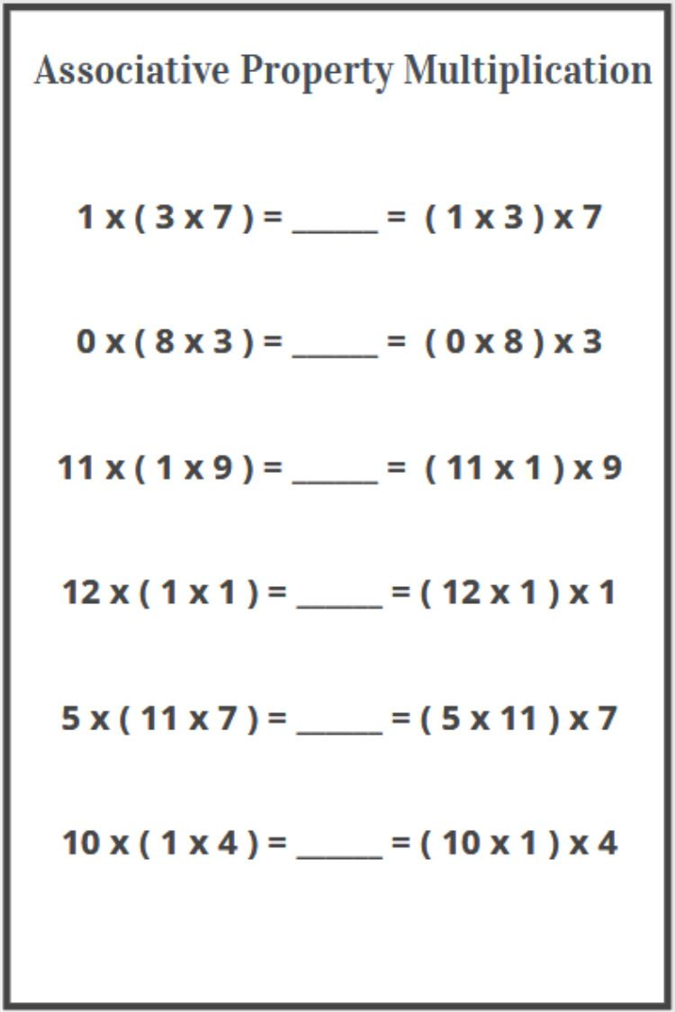 20 Associative Property Of Multiplication 3Rd Grade Worksheets