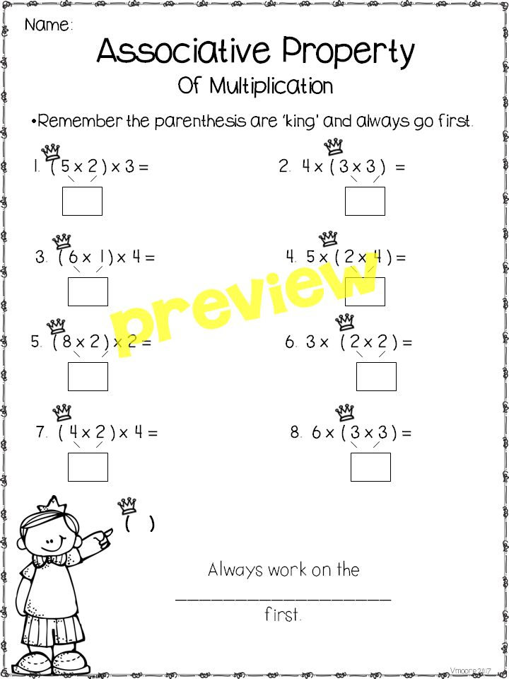 20 Associative Property Of Multiplication 3Rd Grade Worksheets