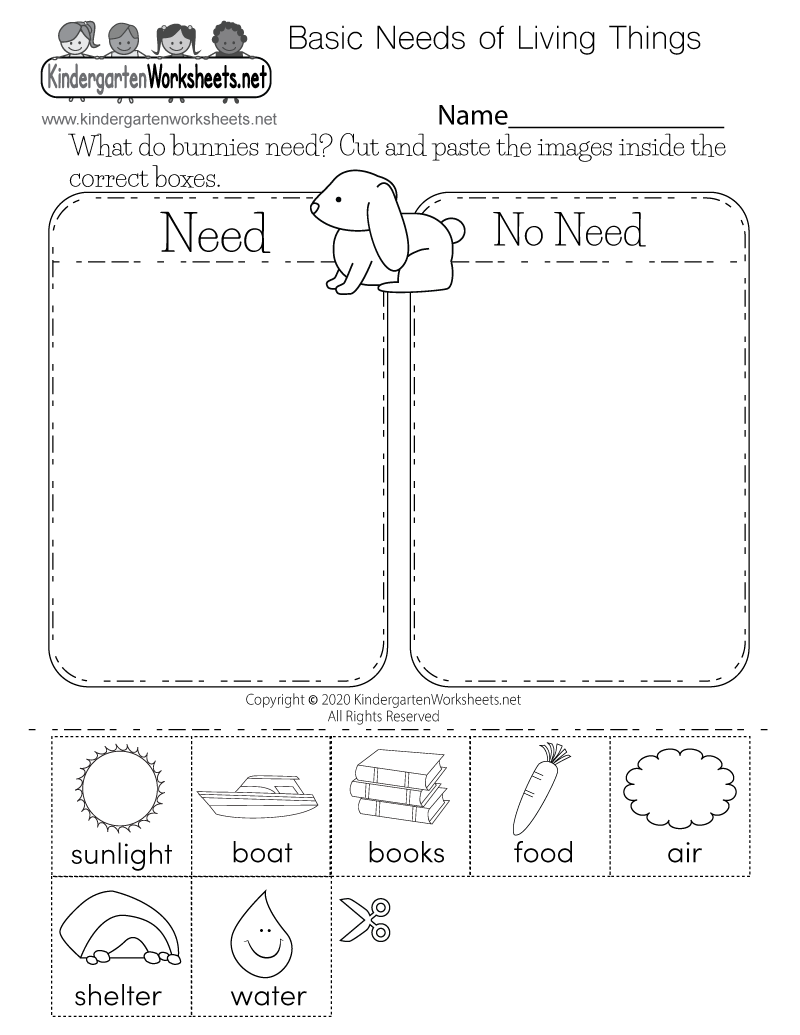 20 Basic Needs Worksheets For Kids Kindergarten