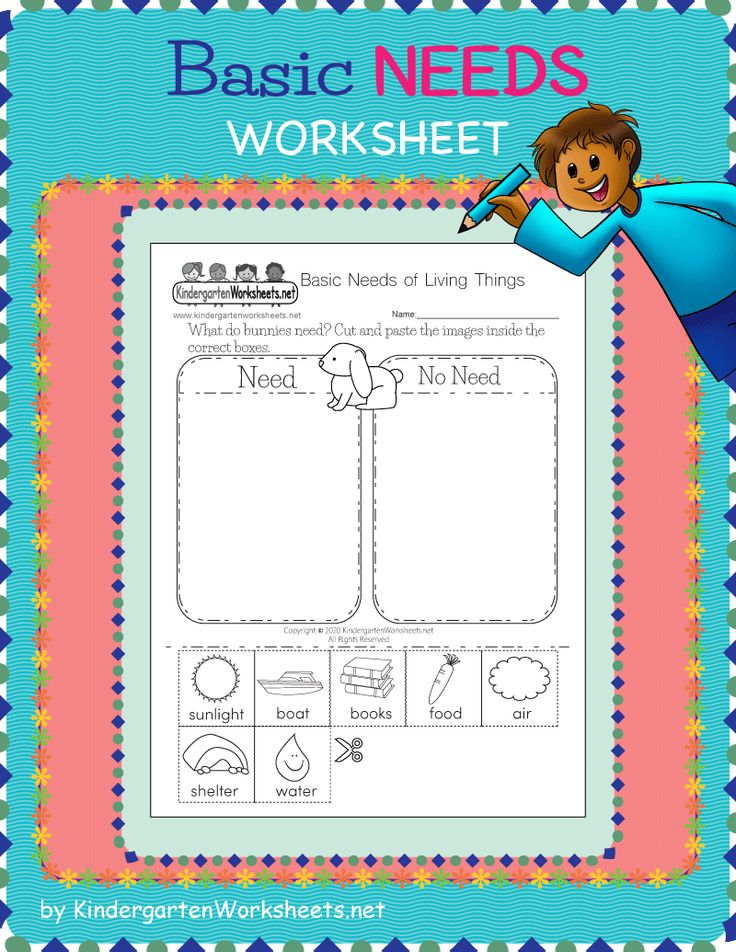 20 Basic Needs Worksheets For Kids Kindergarten