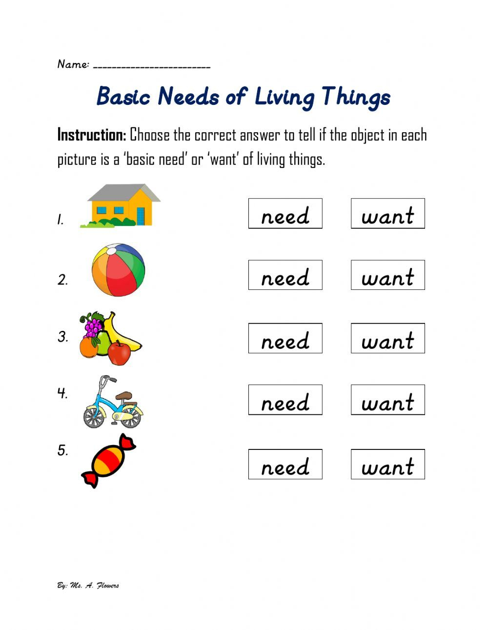 20 Basic Needs Worksheets For Kids Kindergarten