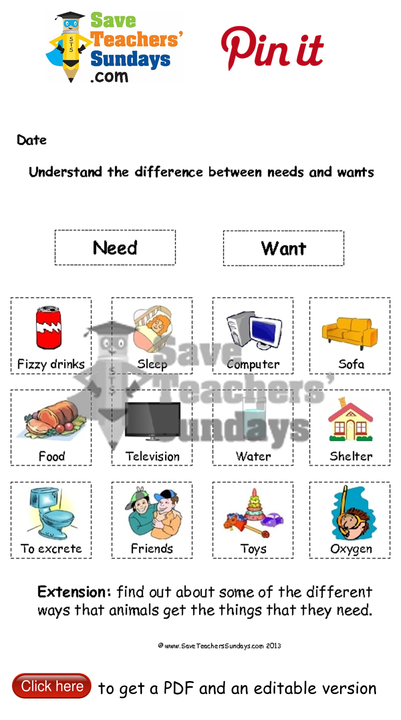 20 Basic Needs Worksheets For Kids Kindergarten