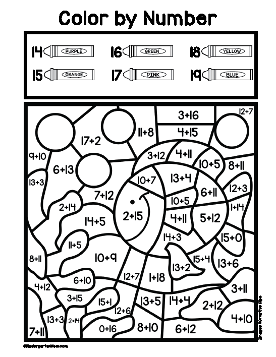 20 Color Addition Worksheets 2Nd