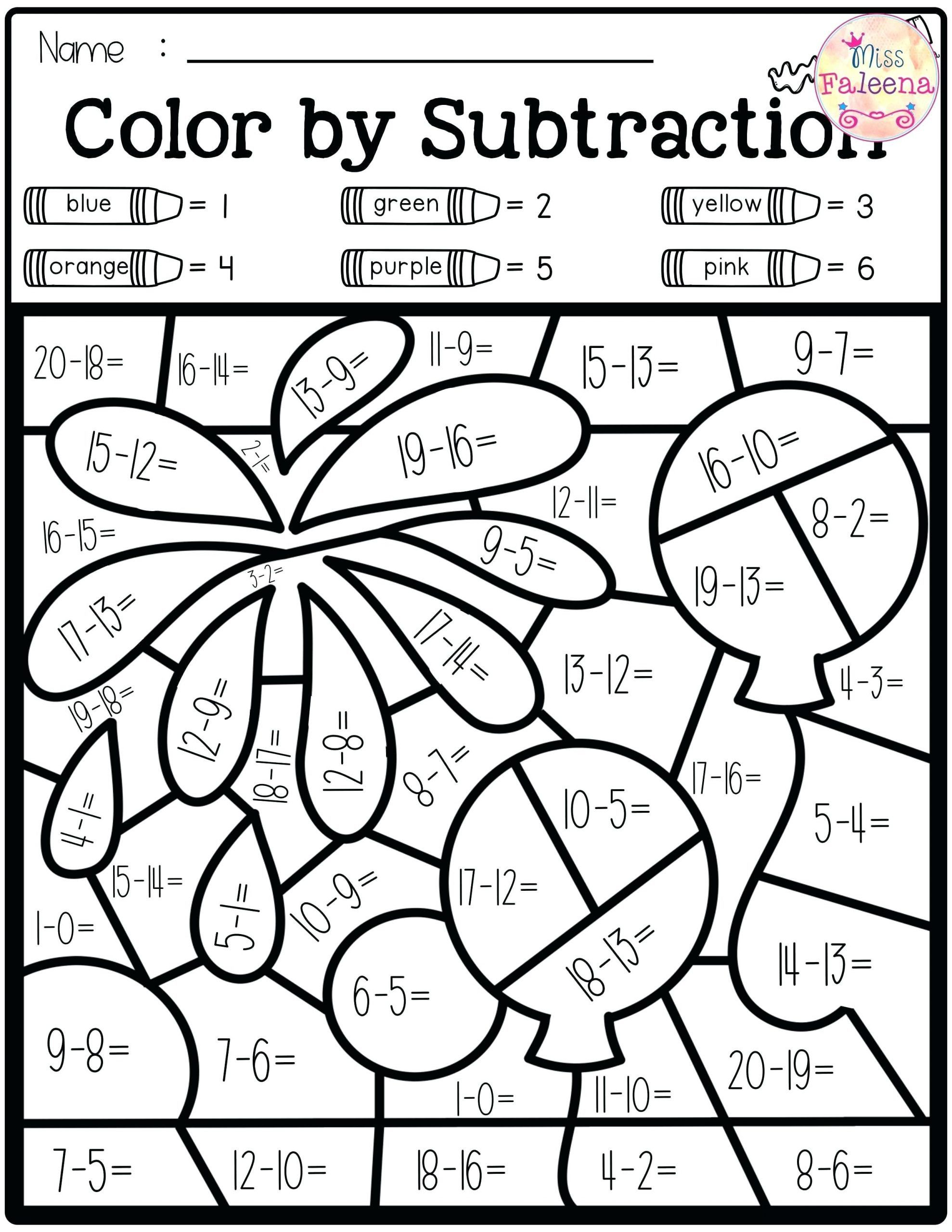 20 Color Addition Worksheets 2Nd