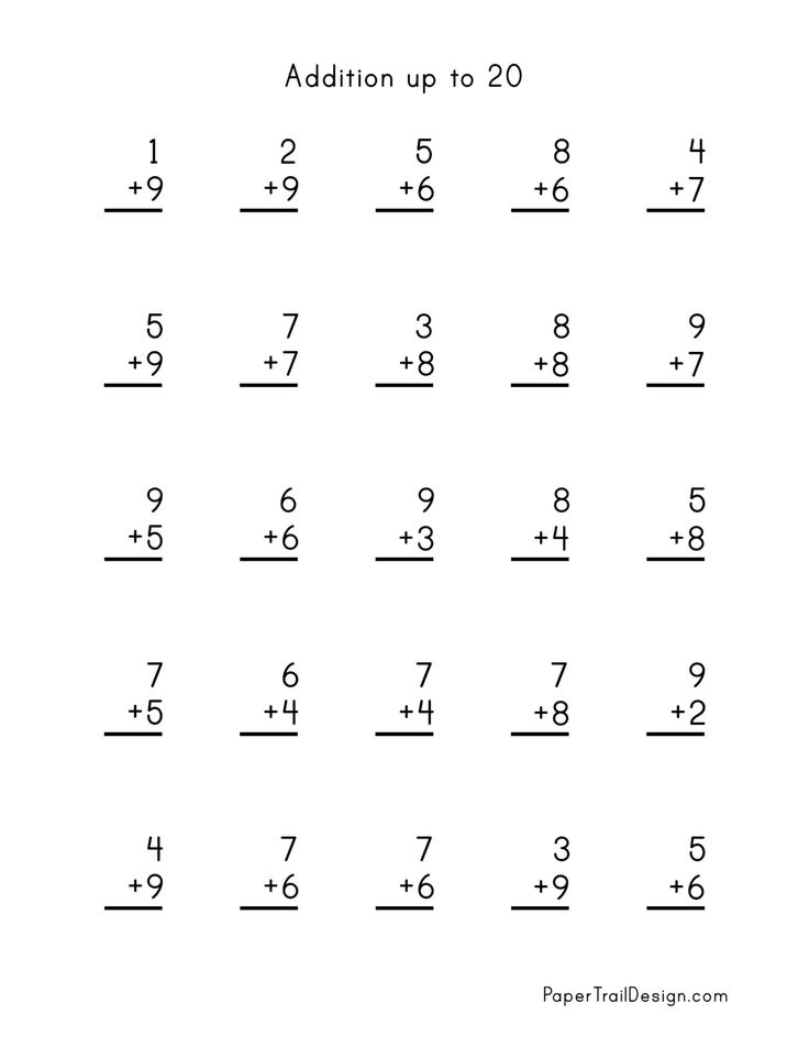 20 Easy Math Addition Worksheets