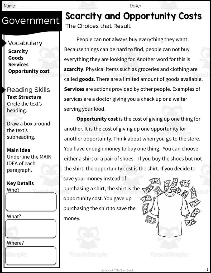 20 Economics Worksheets For 2Nd Grade