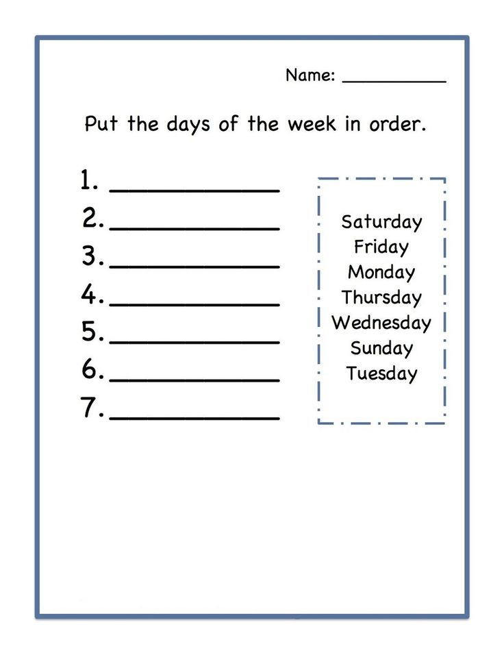 20 Free Calendar Worksheets Kindergarten