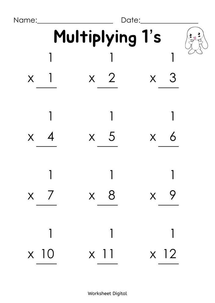 20 Grade 4 Multiplication Worksheets 1-10