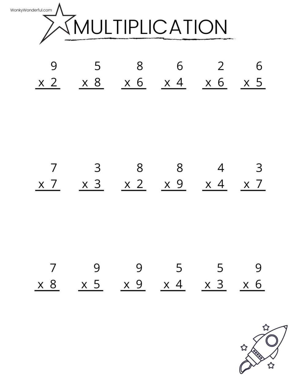 20 Grade 4 Multiplication Worksheets 1-10