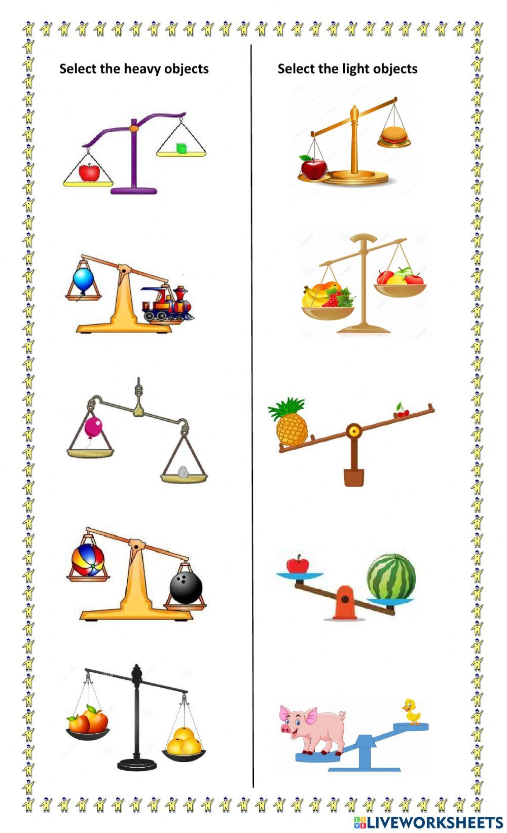 20 Heavy And Light Worksheets Kindergarten Printable