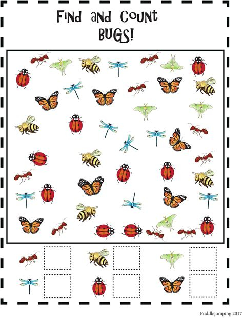 20 Insect Math Worksheets For Preschool