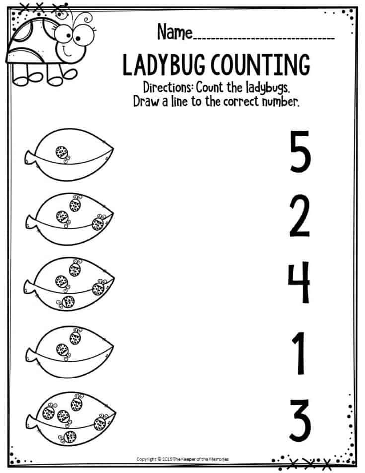 20 Insect Math Worksheets For Preschool