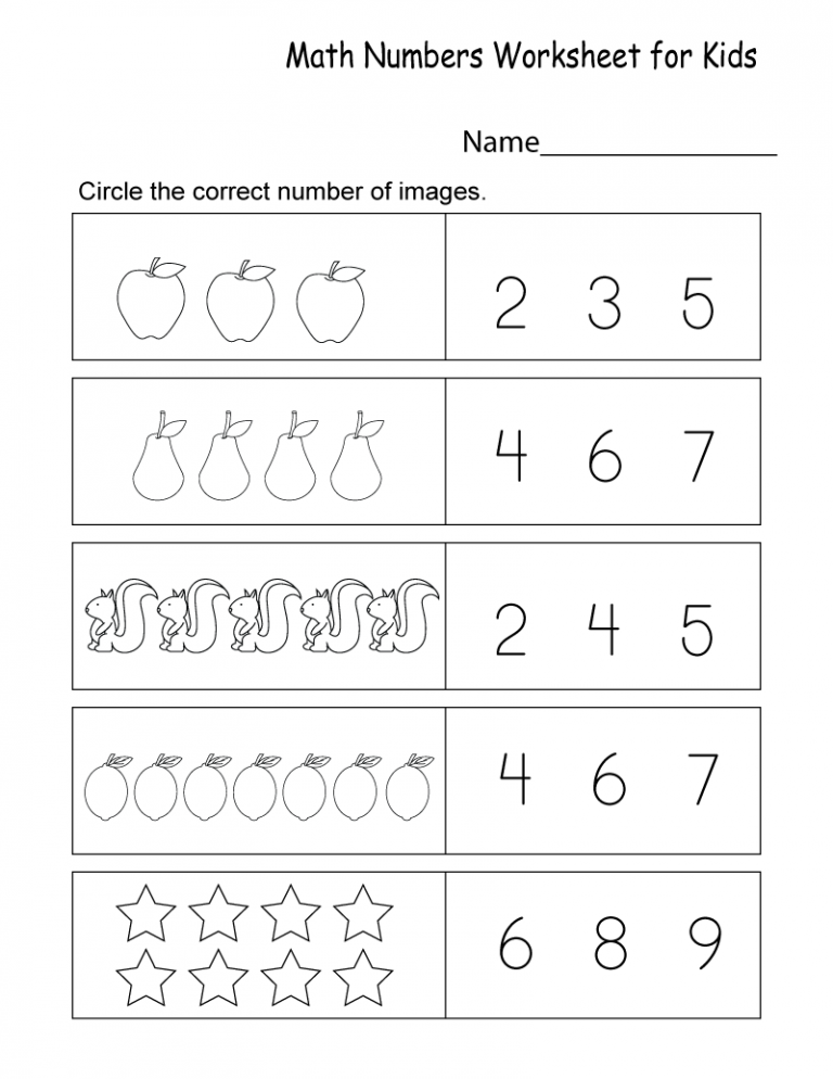 20 Math For Kids Worksheets Kindergarten Printable