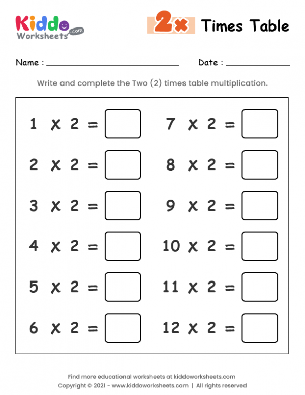 20 Multiplication Worksheets 6 To 9