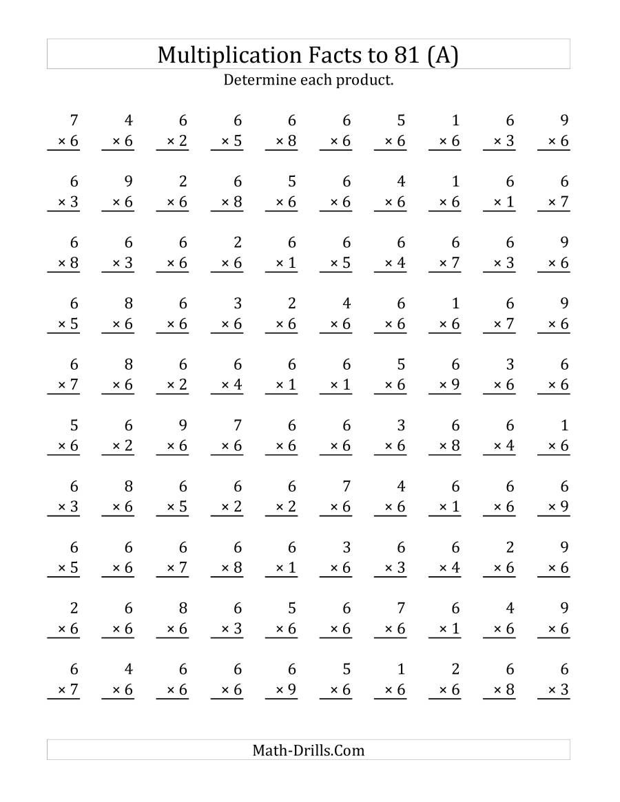 20 Multiplication Worksheets 6 To 9