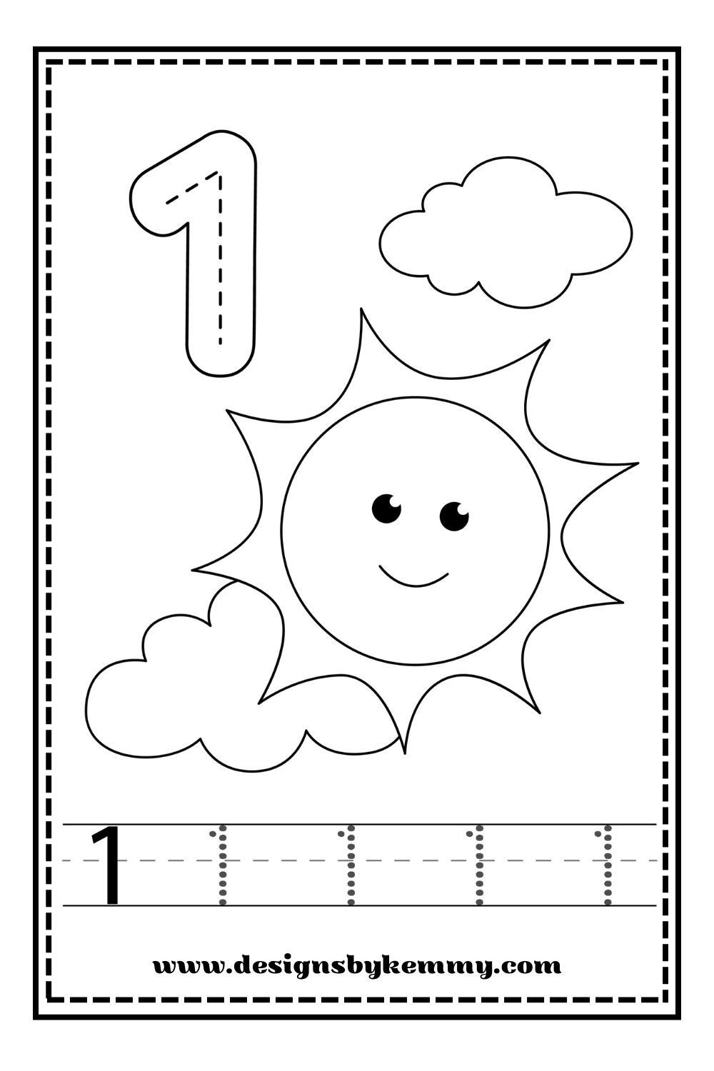 20 Number Tracing Worksheets For Kindergarten