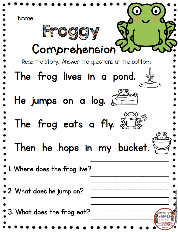 20 Printable Kindergarten Reading Worksheets