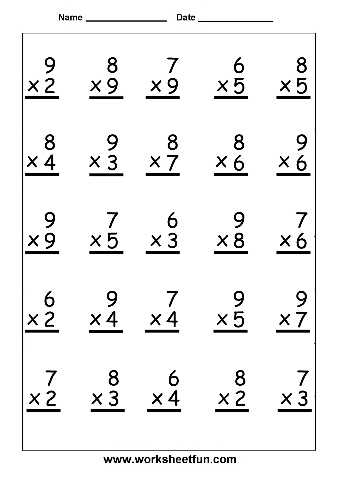 20 Printable Multiplication Worksheets 3Rd Grade