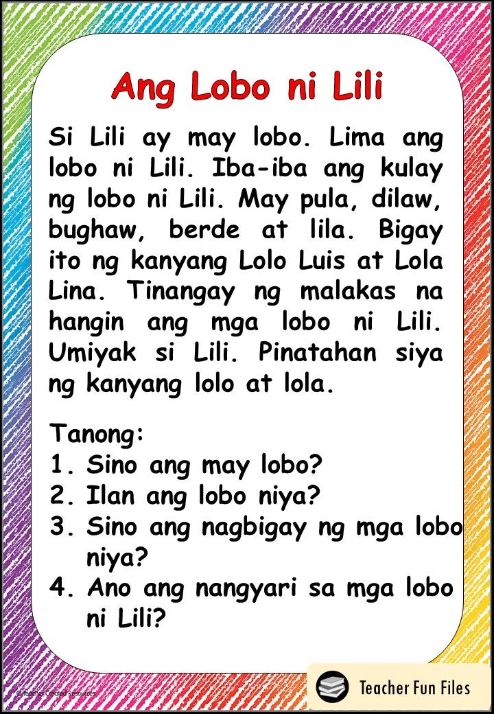 20 Reading Practice Worksheets Kindergarten Tagalog